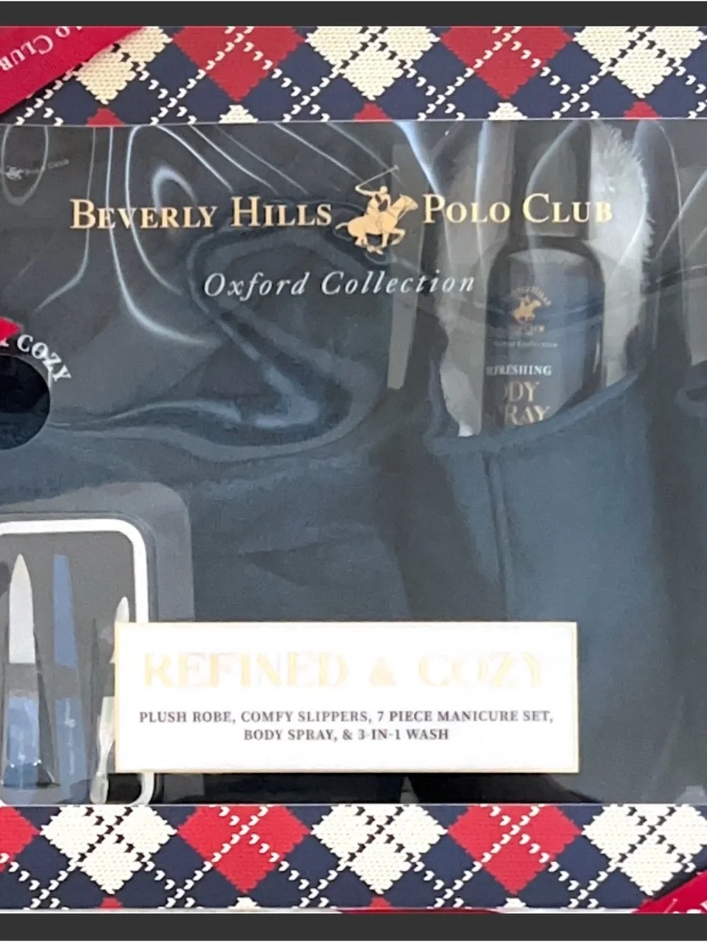 NEW- Beverly Hills Polo Club Navy Gift Set with Red Ribbon
